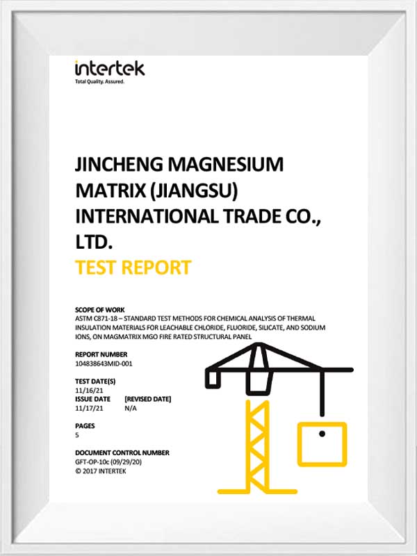 Rapport de test ASTM C871-18