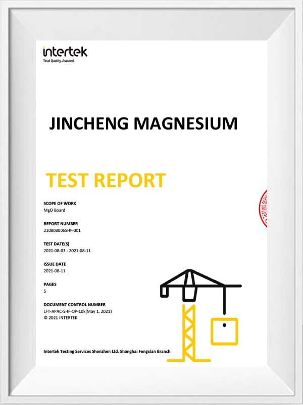 Deuxième formulation ASTM E136 Test non combustible